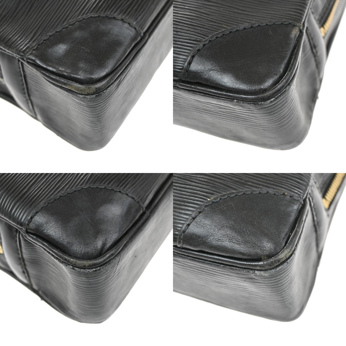 LOUIS VUITTON Porte Documents Voyage Briefcase Hand Bag Epi Black M54472 05YH375