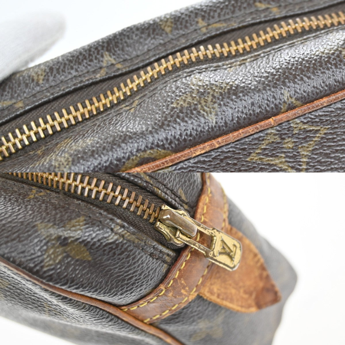 LOUIS VUITTON Compiegne 28 Clutch Hand Bag Monogram Leather Brown M51845 65YH217