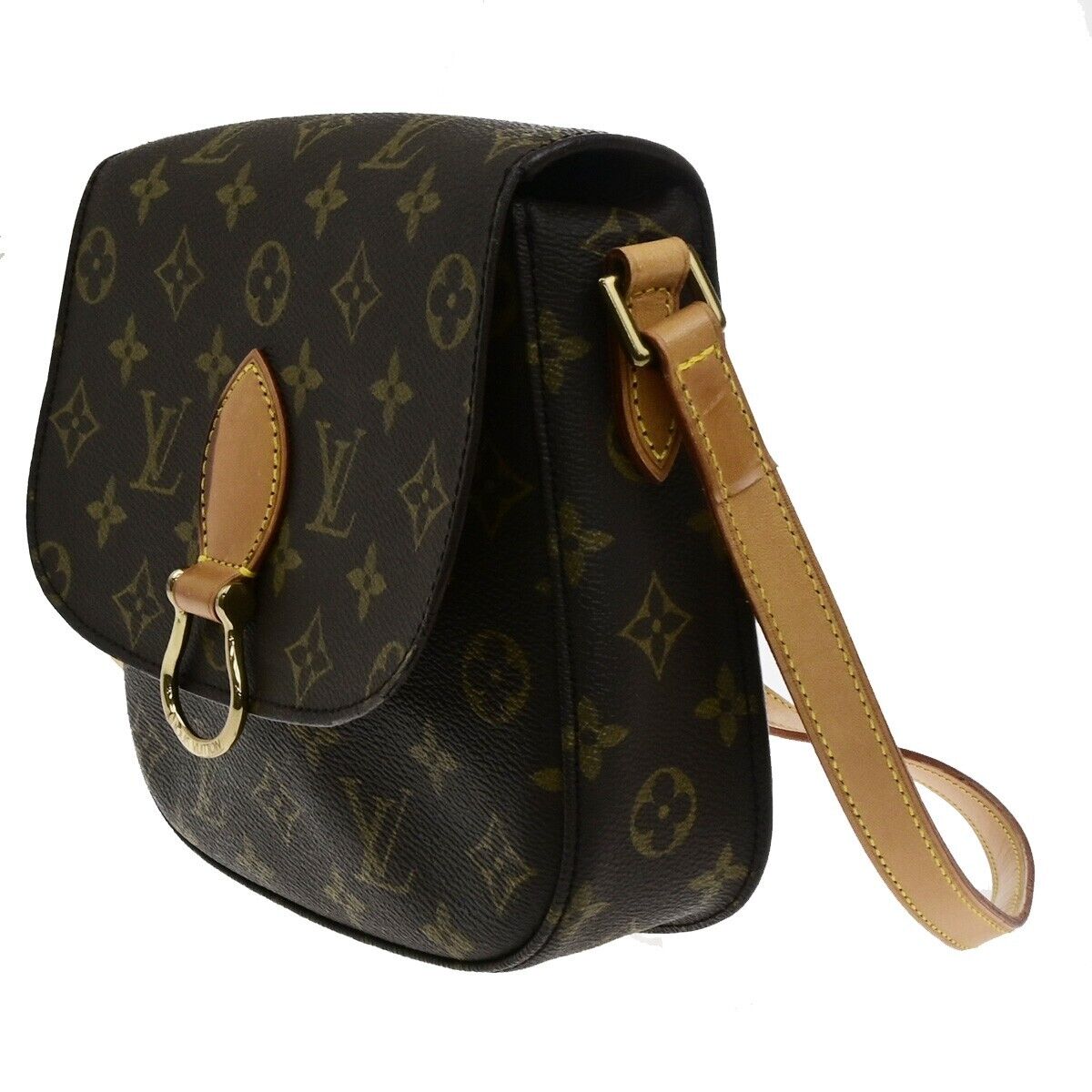 LOUIS VUITTON Saint Cloud MM Shoulder Bag Monogram Leather Brown M51243 87ED457