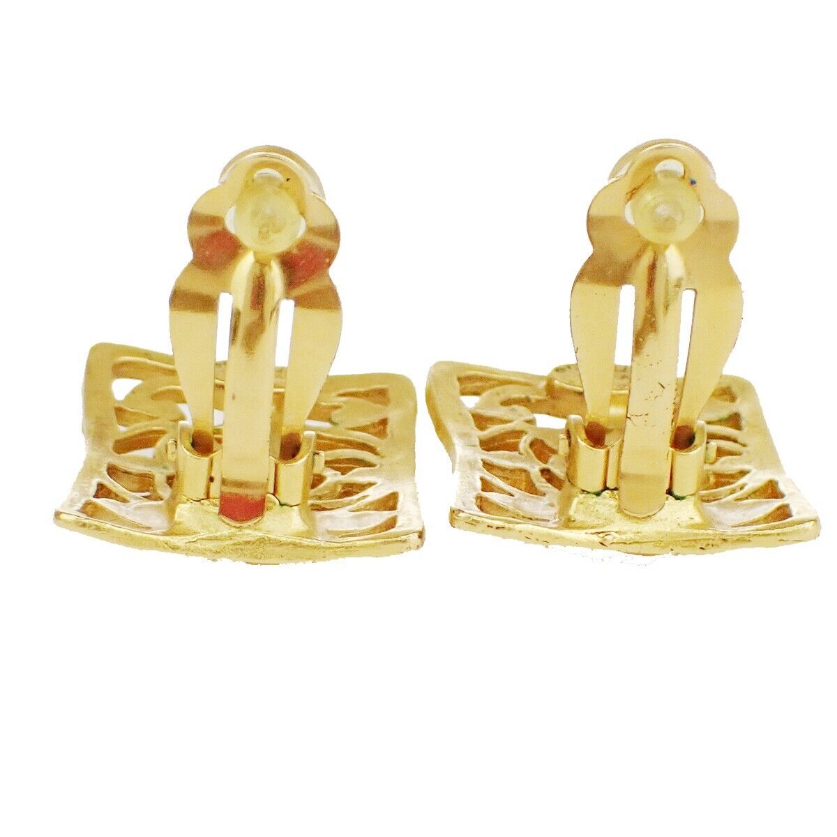 CHANEL CC Logo Button Earrings 95A Clip-On GHW France Accessory 73RJ577