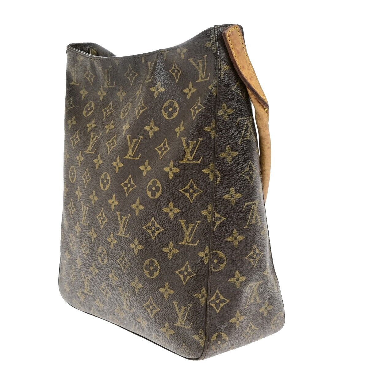 LOUIS VUITTON Looping GM Shoulder Bag Monogram Leather Brown M51145 31ED868