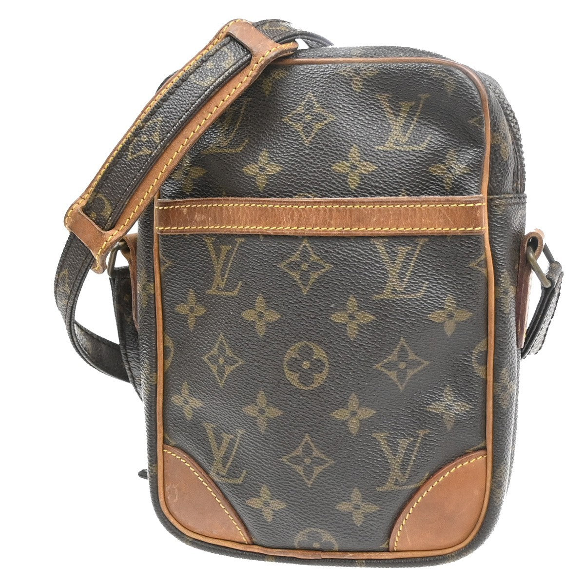 LOUIS VUITTON Danube Shoulder Bag Monogram Leather Brown France M45266 36PA002