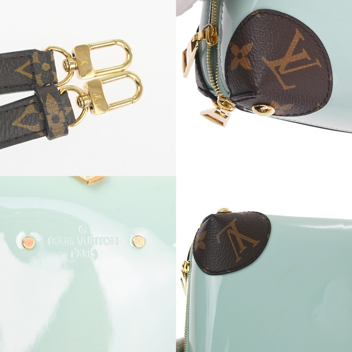 LOUIS VUITTON Venice Shoulder Bag Vernis Monogram Green Brown M52756 57KP514