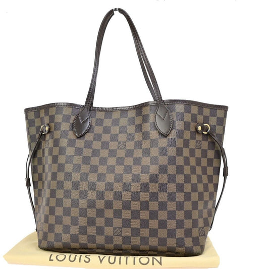 LOUIS VUITTON Neverfull MM Shoulder Bag Damier Ebene Leather BN N51105 94ED050