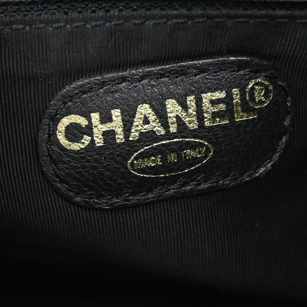 CHANEL CC Logo Backpack Bag Leather Plastic Black GHW Italy Vintage 620RF612