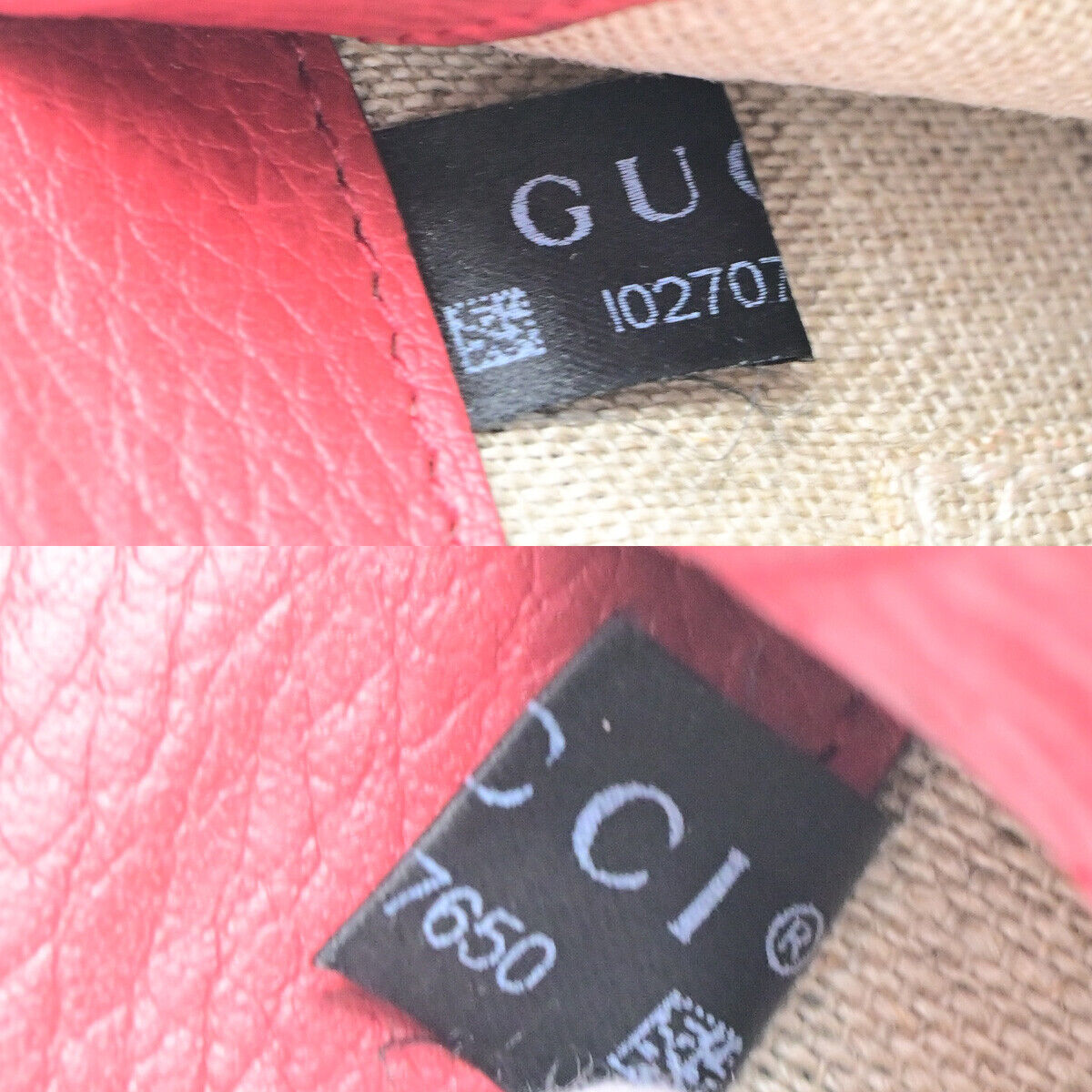 GUCCI Logo Interlocking G Chain Mini Shoulder Bag Leather Red GHW Italy 52YG617
