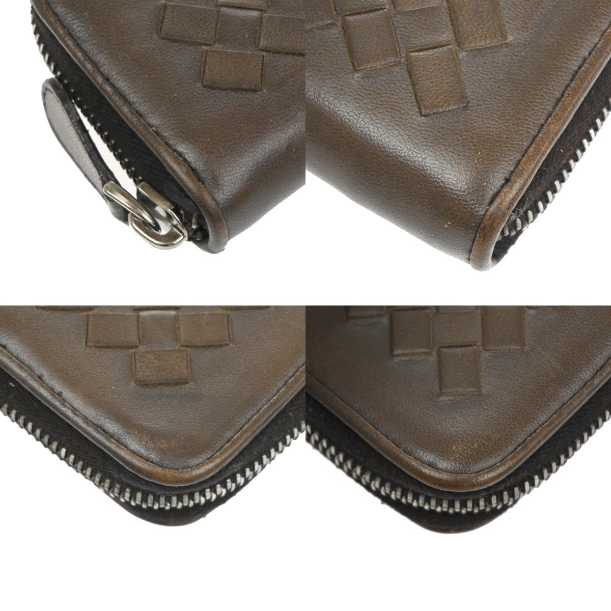 BOTTEGA VENETA Intrecciato Coin Case Round Zipper Wallet Leather Brown  02TA173