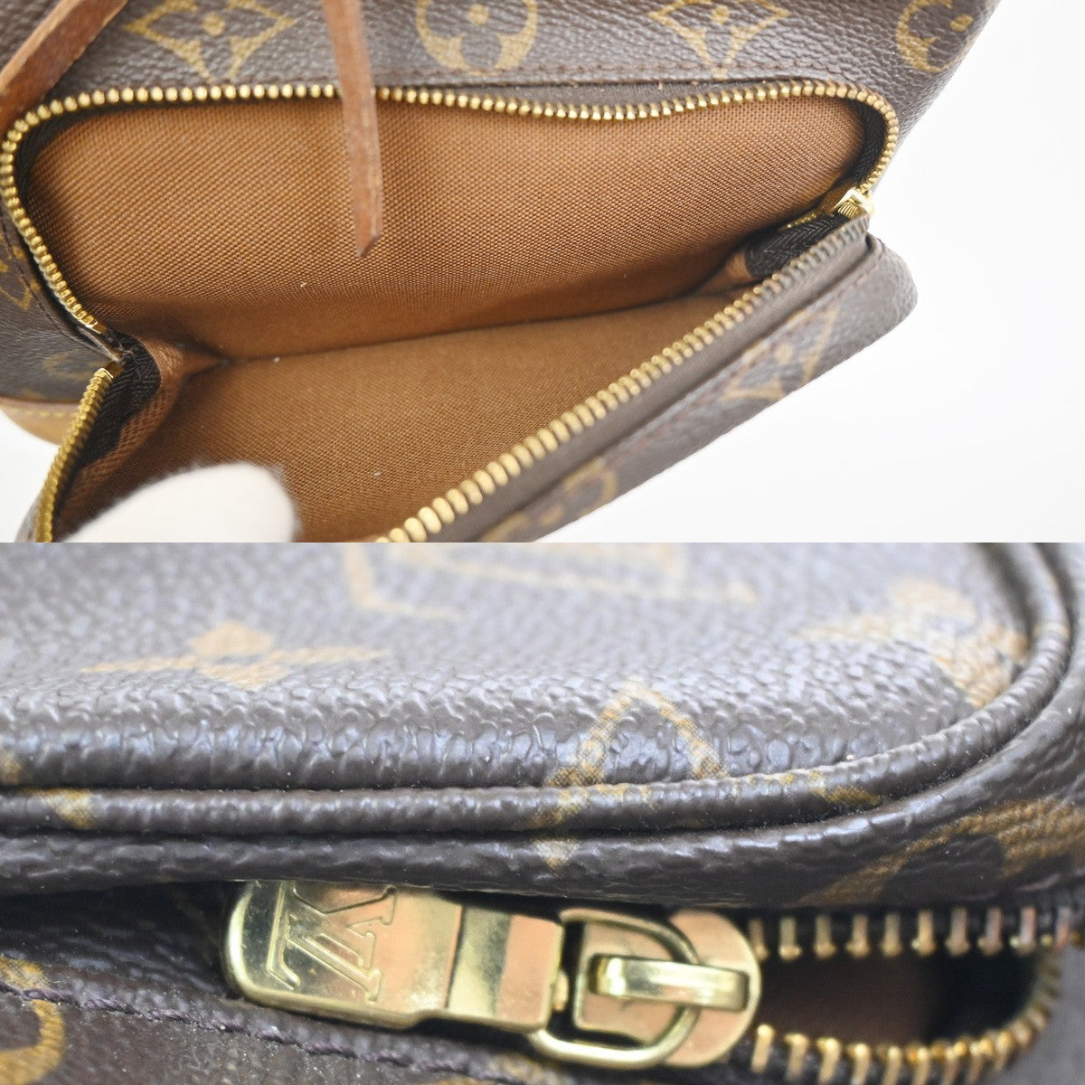 LOUIS VUITTON Montsouris MM Backpack Bag Monogram Leather Brown M51136 15ZA330