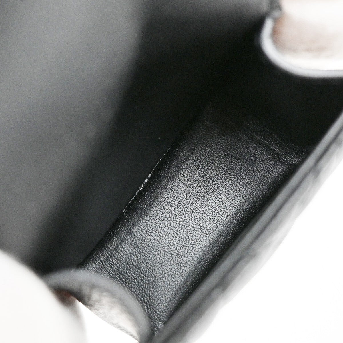 CHRISTIAN DIOR Logo Lady Cannage Air Pods Case Leather Black GHW Italy 82RF260