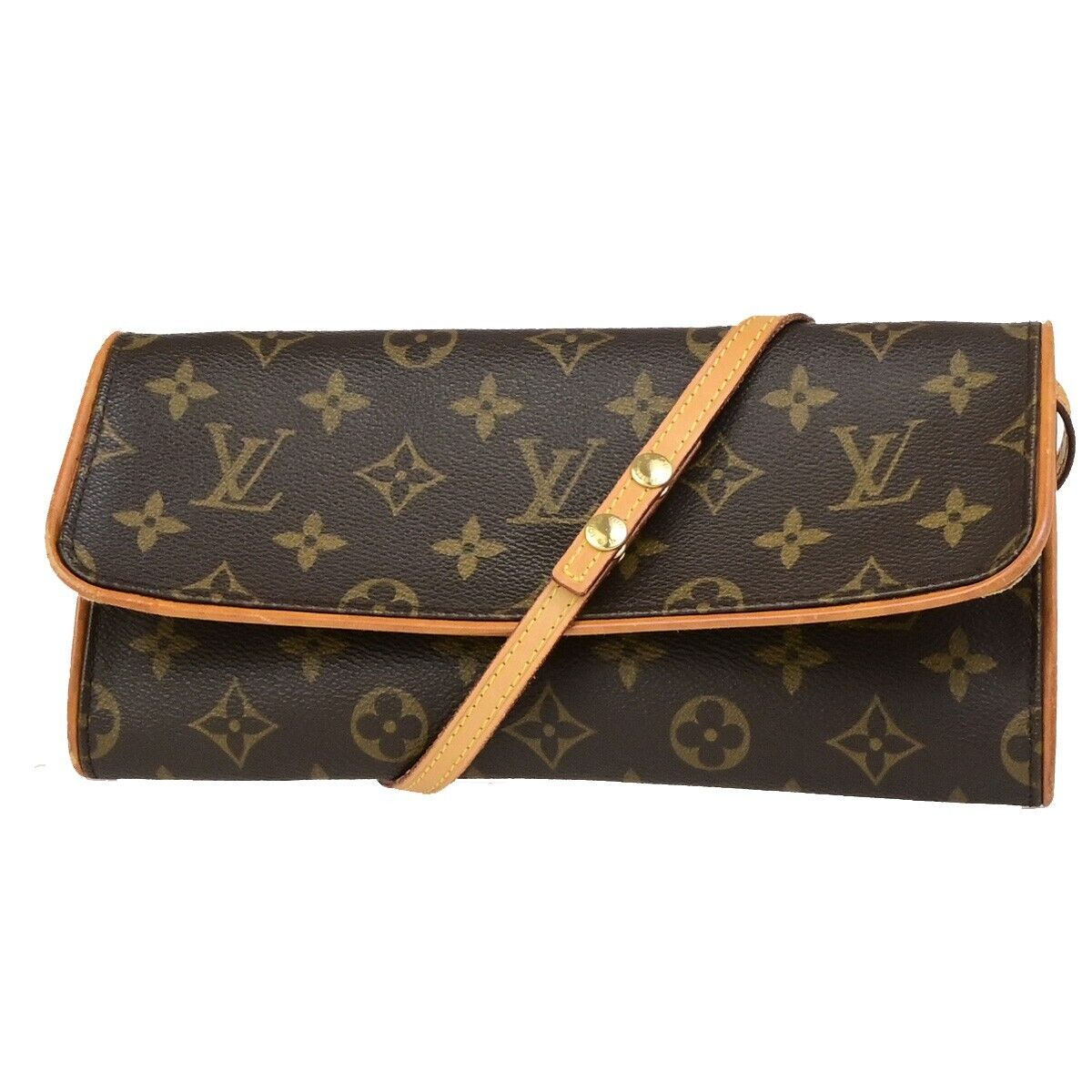 LOUIS VUITTON Pochette Twin GM 2Way Shoulder Bag Monogram Brown M51852 80ED239