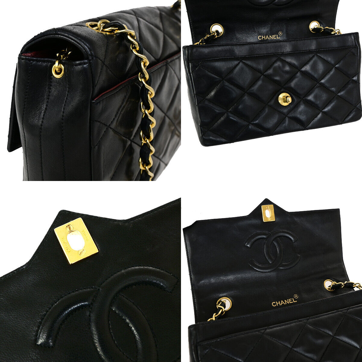CHANEL CC Logo Matelasse 23 Chain Shoulder Bag Leather Black GHW 644RK608