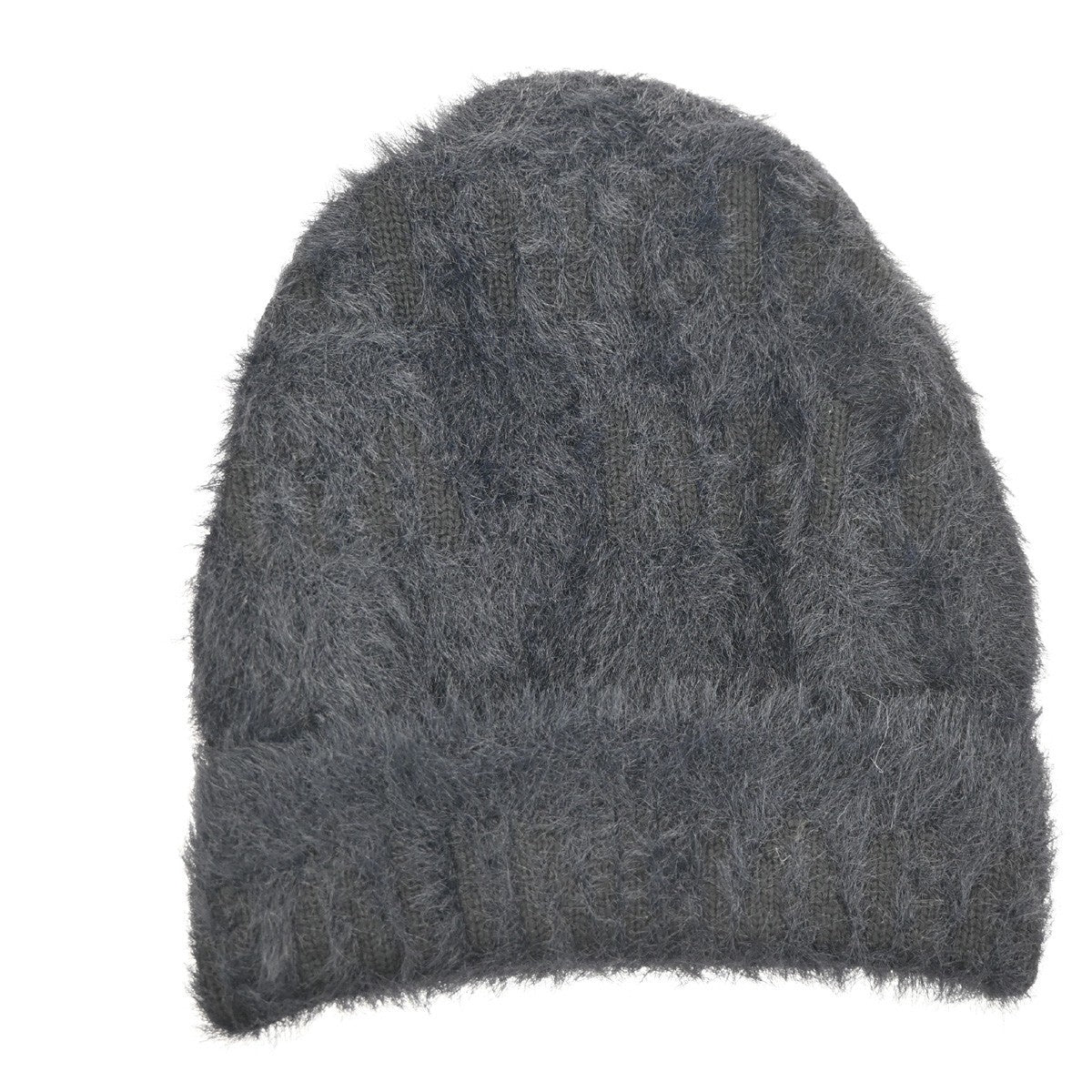 BALENCIAGA LOGO Knit Cap Onesize 55/61 Nylon Wool Fur Black 66RL700