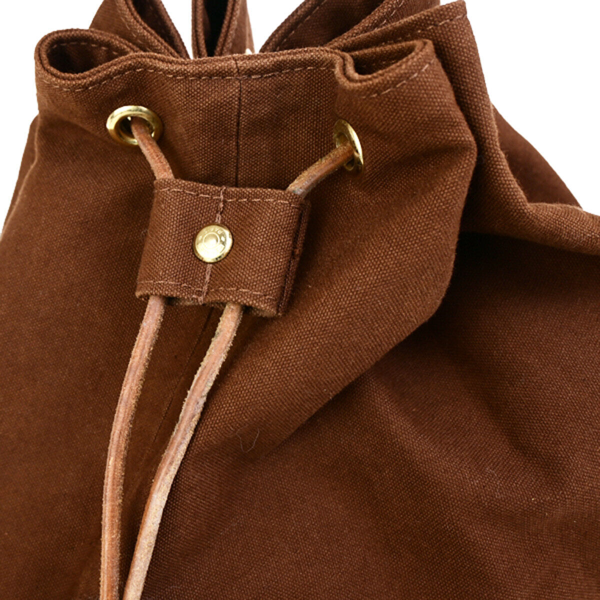 HERMES H Logo Polochon Mimile Shoulder Bag Cotton Leather BN GHW France 35YG636