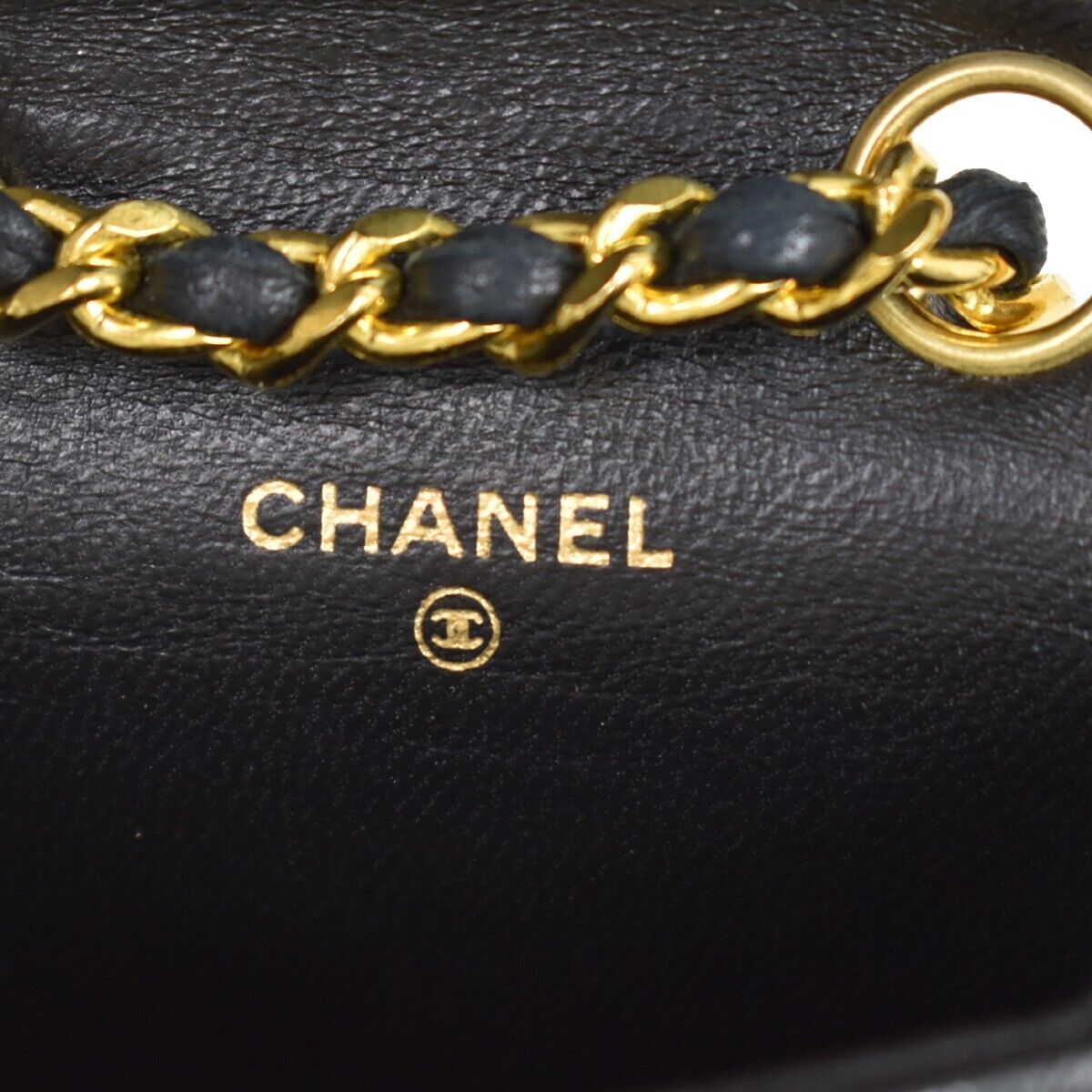 CHANEL CC Mini Matelasse Bag Charm Chain Belt Set Leather Black GHW 620RC928