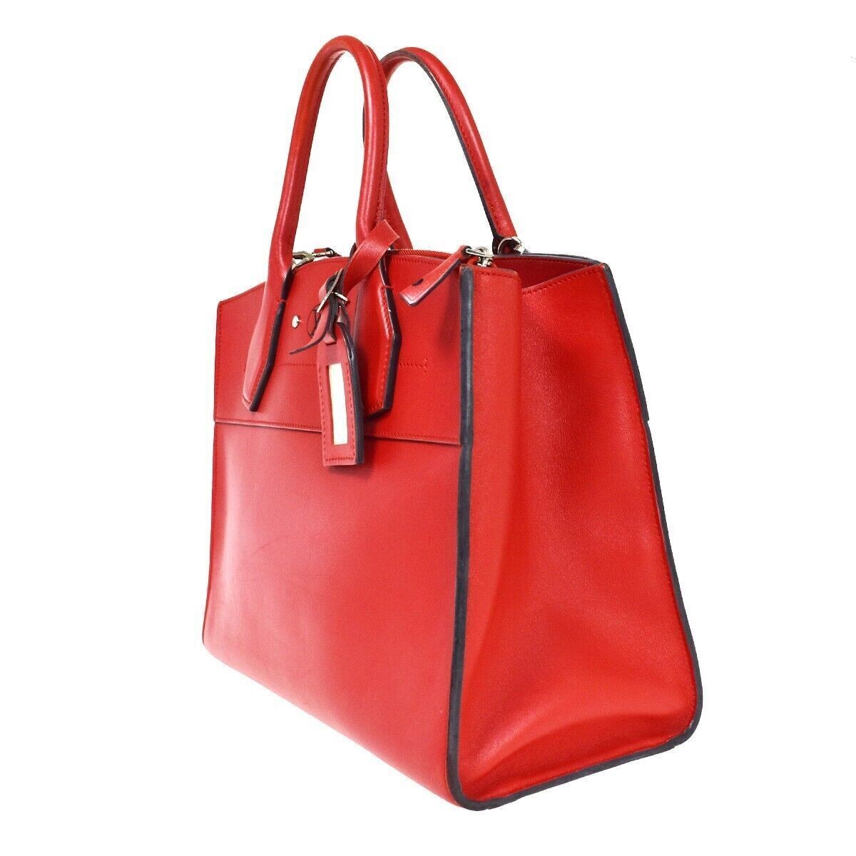 LOUIS VUITTON City Steamer MM 2Way Shoulder Hand Bag Calf Leather Red 686RH107