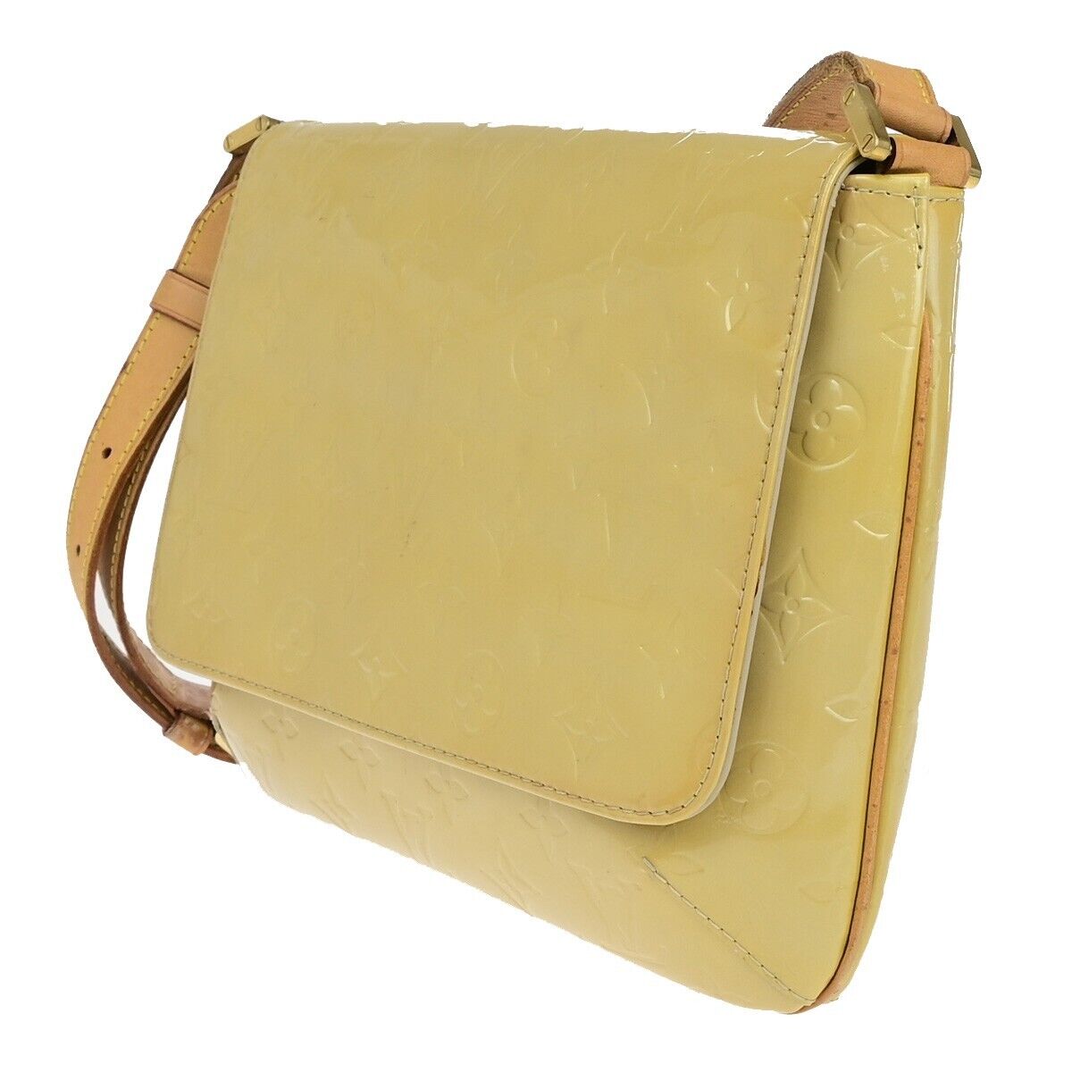LOUIS VUITTON Thompson Street Shoulder Bag Monogram Vernis Beige M91008 69EB690
