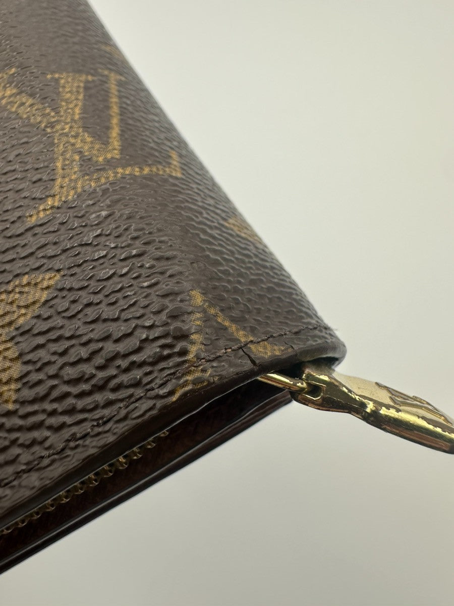 LOUIS VUITTON Porte Papier Zip Bifold Wallet Monogram Leather M61207 62KD008