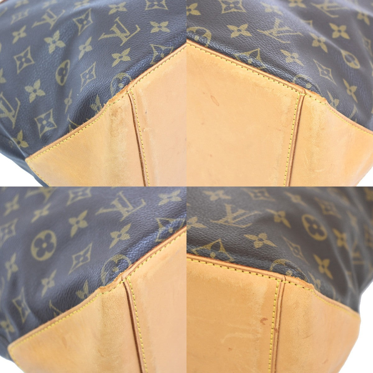 LOUIS VUITTON Cabas Mezzo Shoulder Bag Monogram Leather Brown M51151 10KC189
