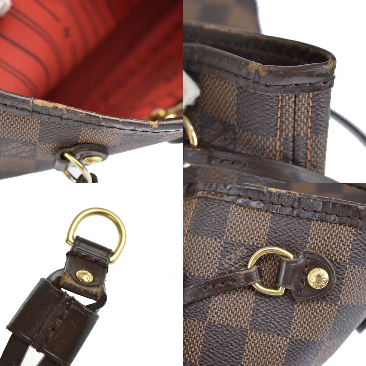 LOUIS VUITTON Neverfull PM Shoulder Tote Bag Damier Leather Brown N51109 17YE271