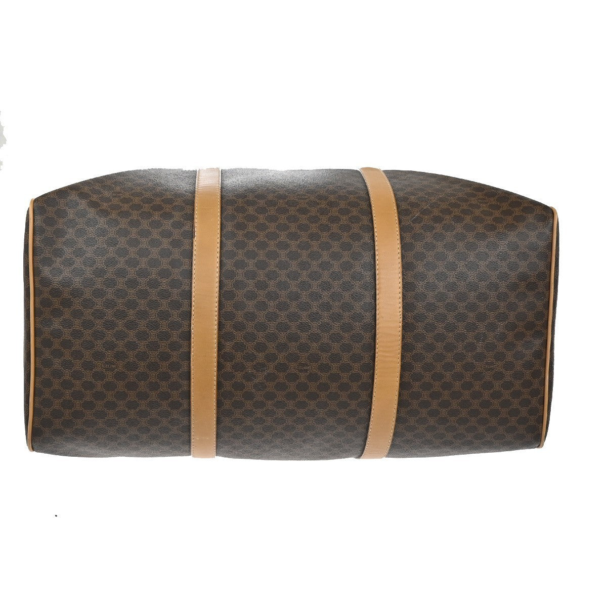 CELINE Logo Macadam Pattern Travel Hand Bag PVC Leather Brown GHW Italy 80TA473