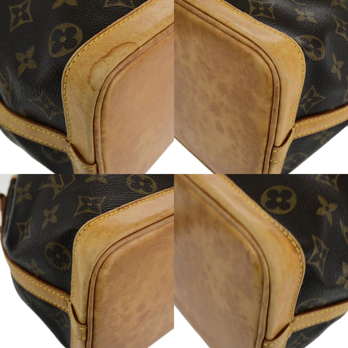 LOUIS VUITTON Mini Noe Drawstring Hand Bag Monogram Leather Brown M42227 91FA719