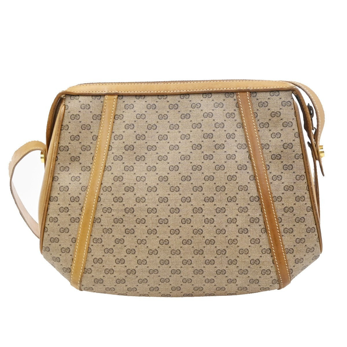 GUCCI Micro GG Pattern Shoulder Bag PVC Leather Brown Italy GHW 30KC928