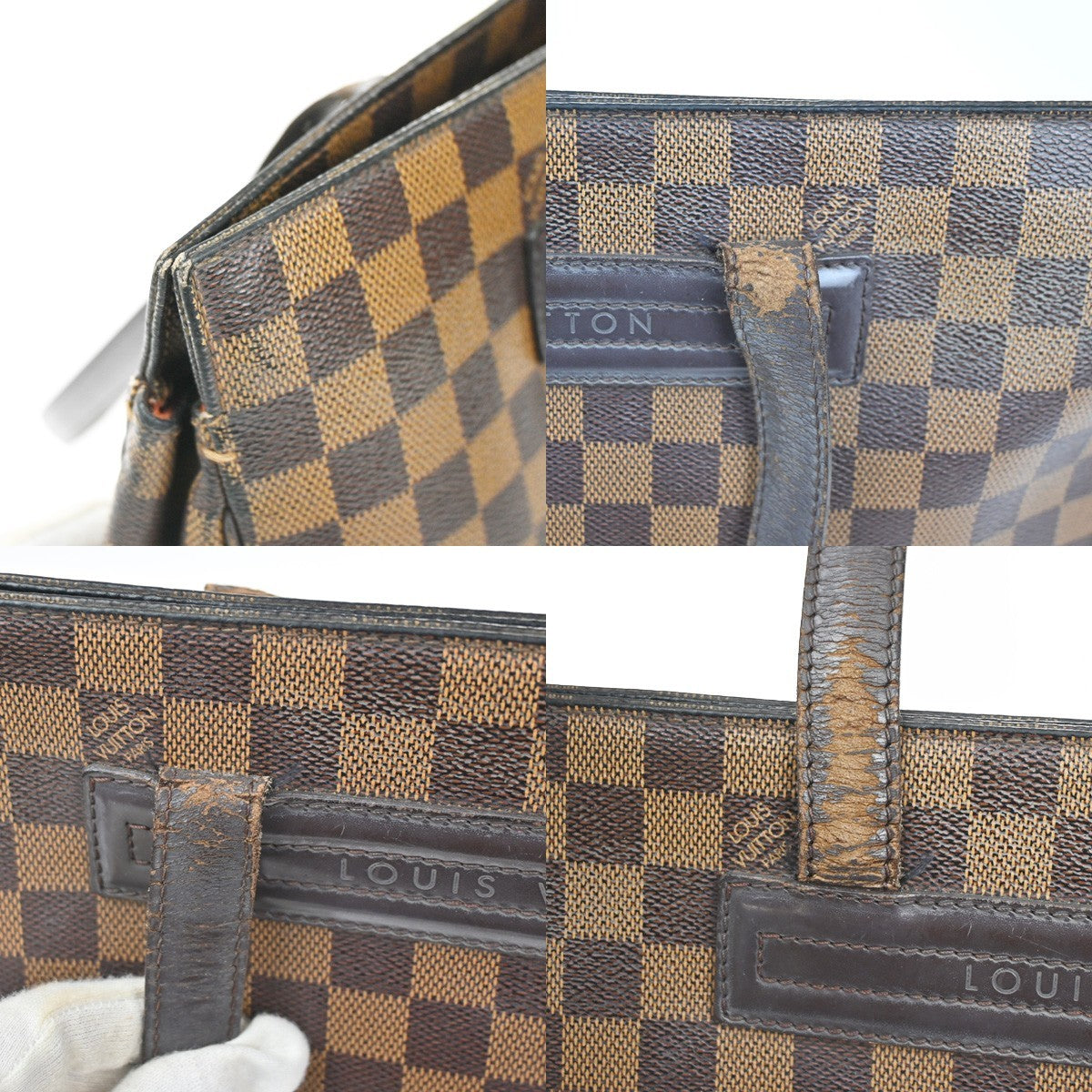 LOUIS VUITTON Parioli PM Shoulder Bag Damier Ebene Leather Brown N51123 32KC781