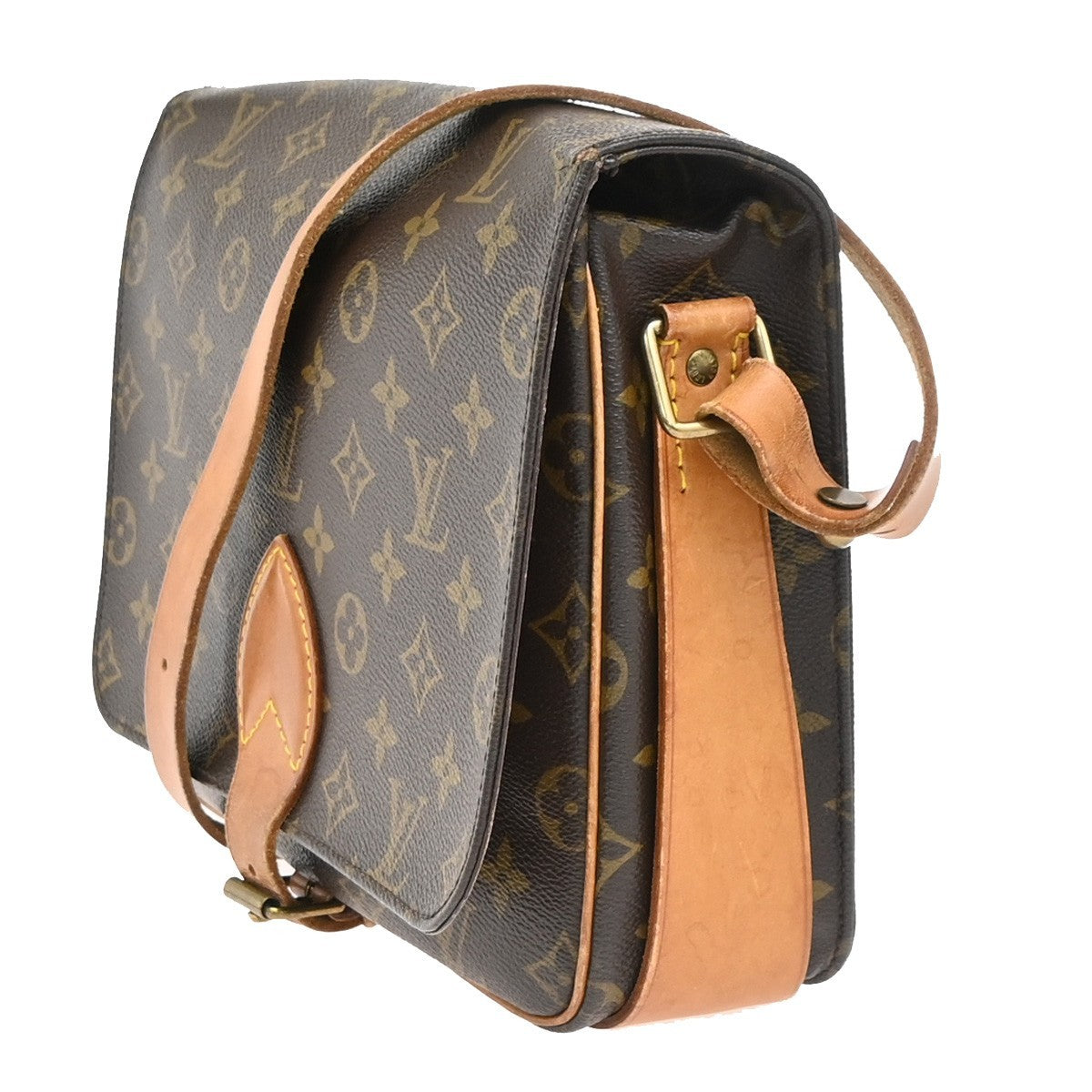 LOUIS VUITTON Cartouchiere GM Shoulder Bag Monogram Leather Brown M51252 39PA059