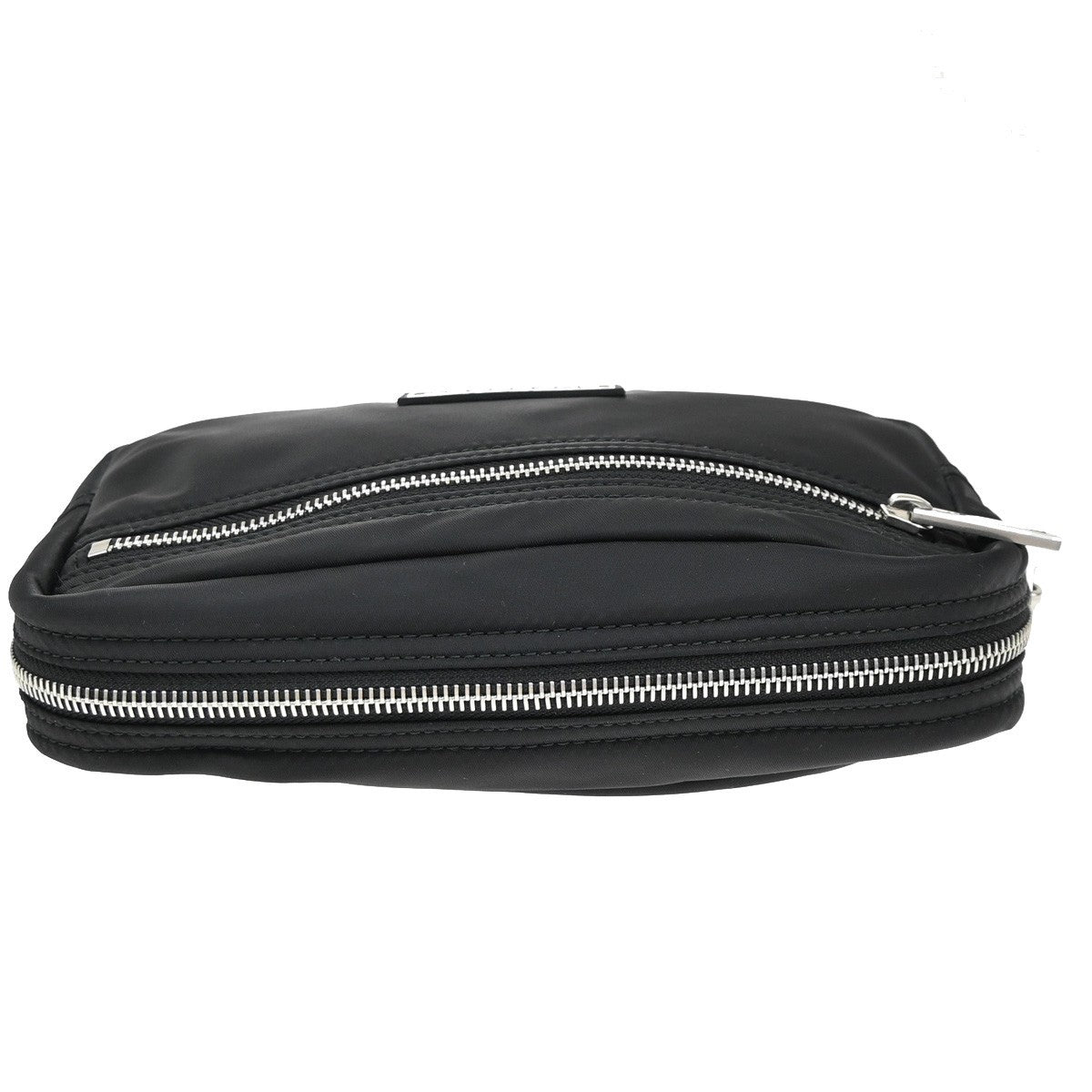 BURBERRY Logo Clutch Pouch Bag Nylon Black SHW 65RF576