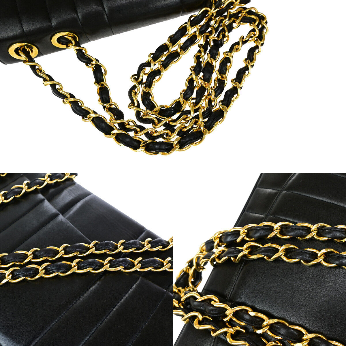 CHANEL CC Mademoiselle 30 Chain Shoulder Bag Leather Black GHW Vintage 850RJ895