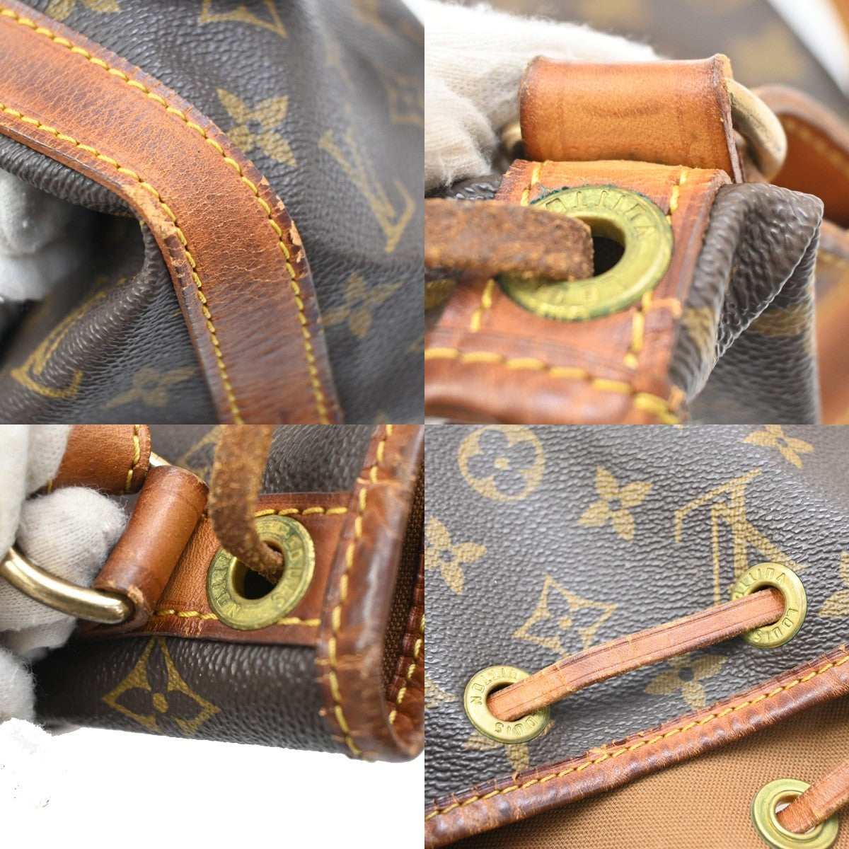 LOUIS VUITTON Petit Noe Drawstring Shoulder Bag Monogram Leather M42226 65EF877
