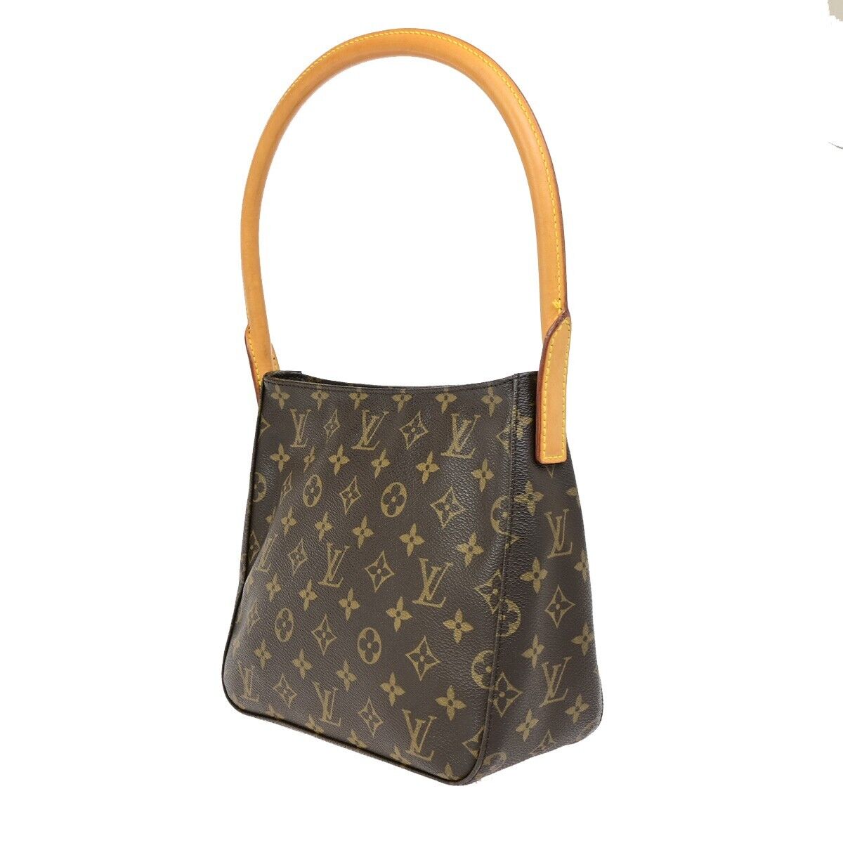 LOUIS VUITTON Looping MM Shoulder Bag Monogram Leather Brown M51146 75FB266