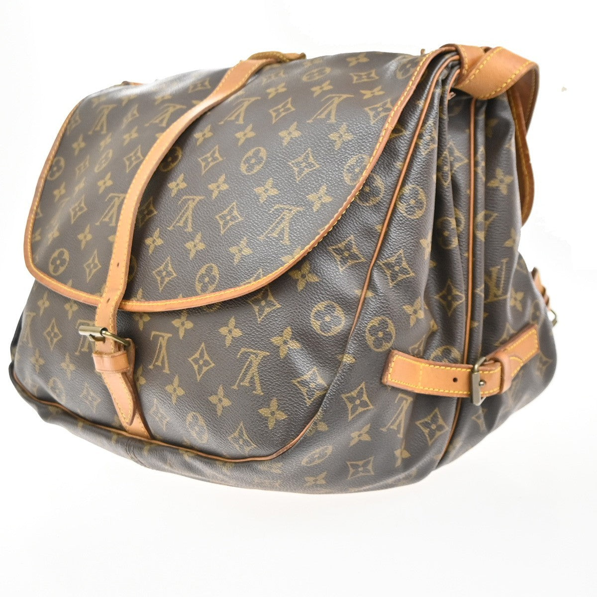 LOUIS VUITTON Saumur 35 Shoulder Bag Monogram Leather Brown M42254 86MA460