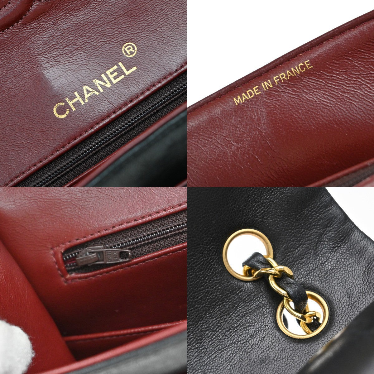 CHANEL CC Matelasse 25 Double Flap Chain Shoulder Bag Leather Black GHW 805RF615
