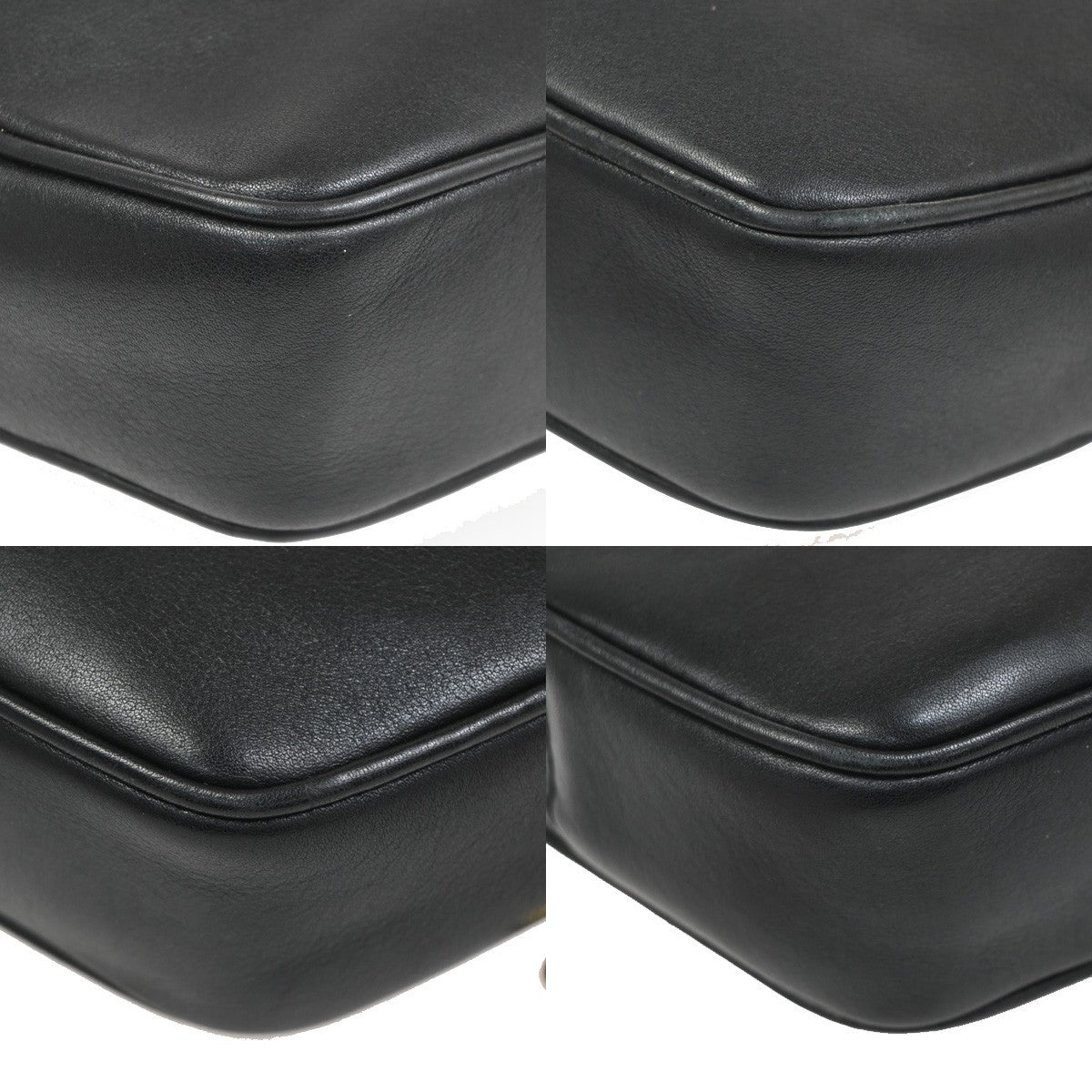 CELINE Ring Logo Crossbody Shoulder Bag Leather Black Italy GHW 38KC888