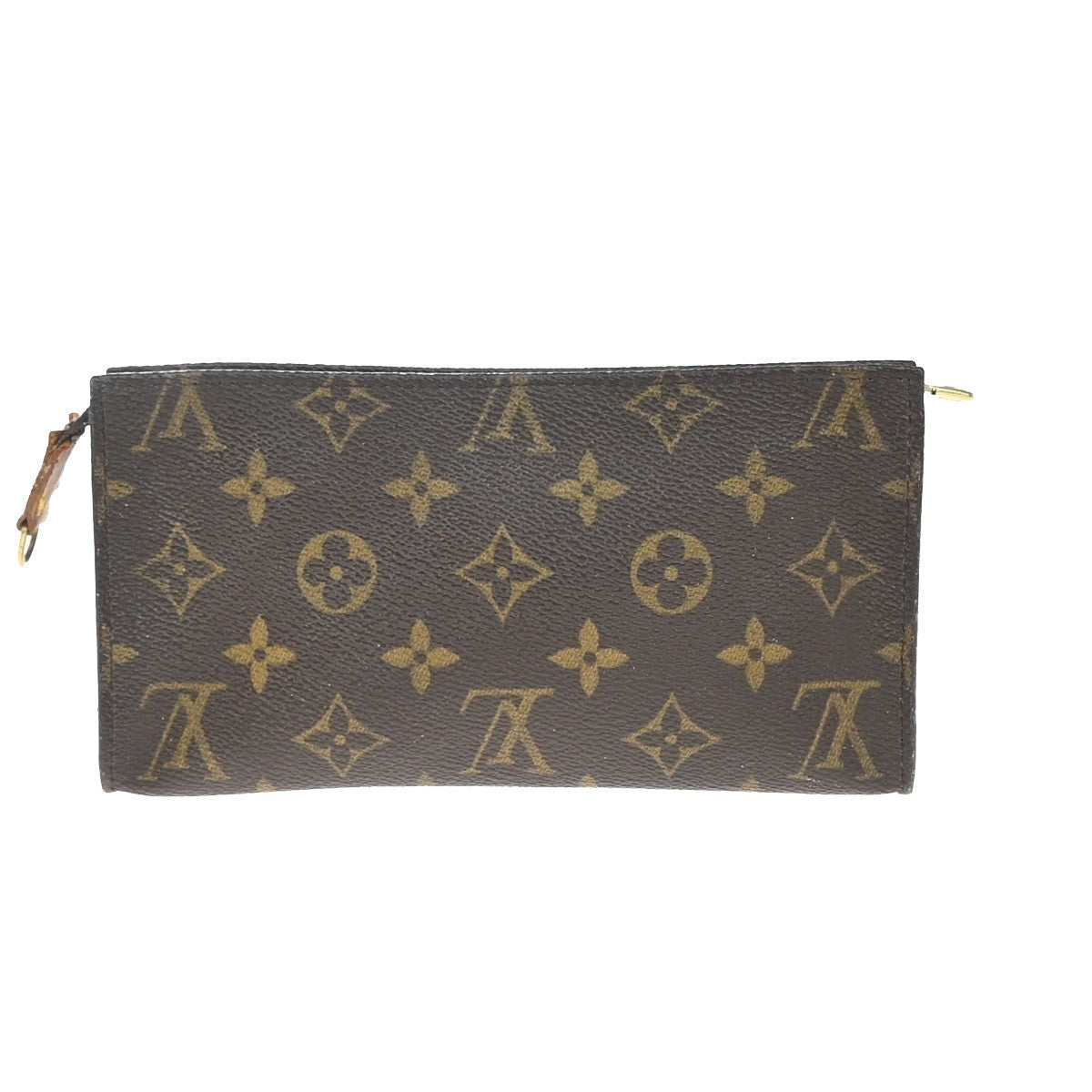 LOUIS VUITTON Logo BUCKET GM Pouch Bag Monogram Leather Brown France 04KP002