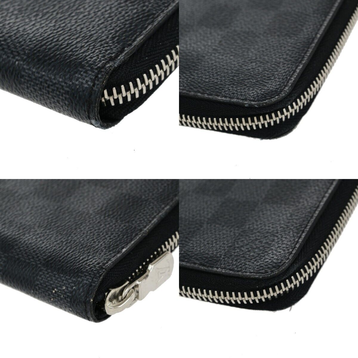 LOUIS VUITTON Long Zippy Wallet Vertical Damier Graphite Leather N63095 86KA436