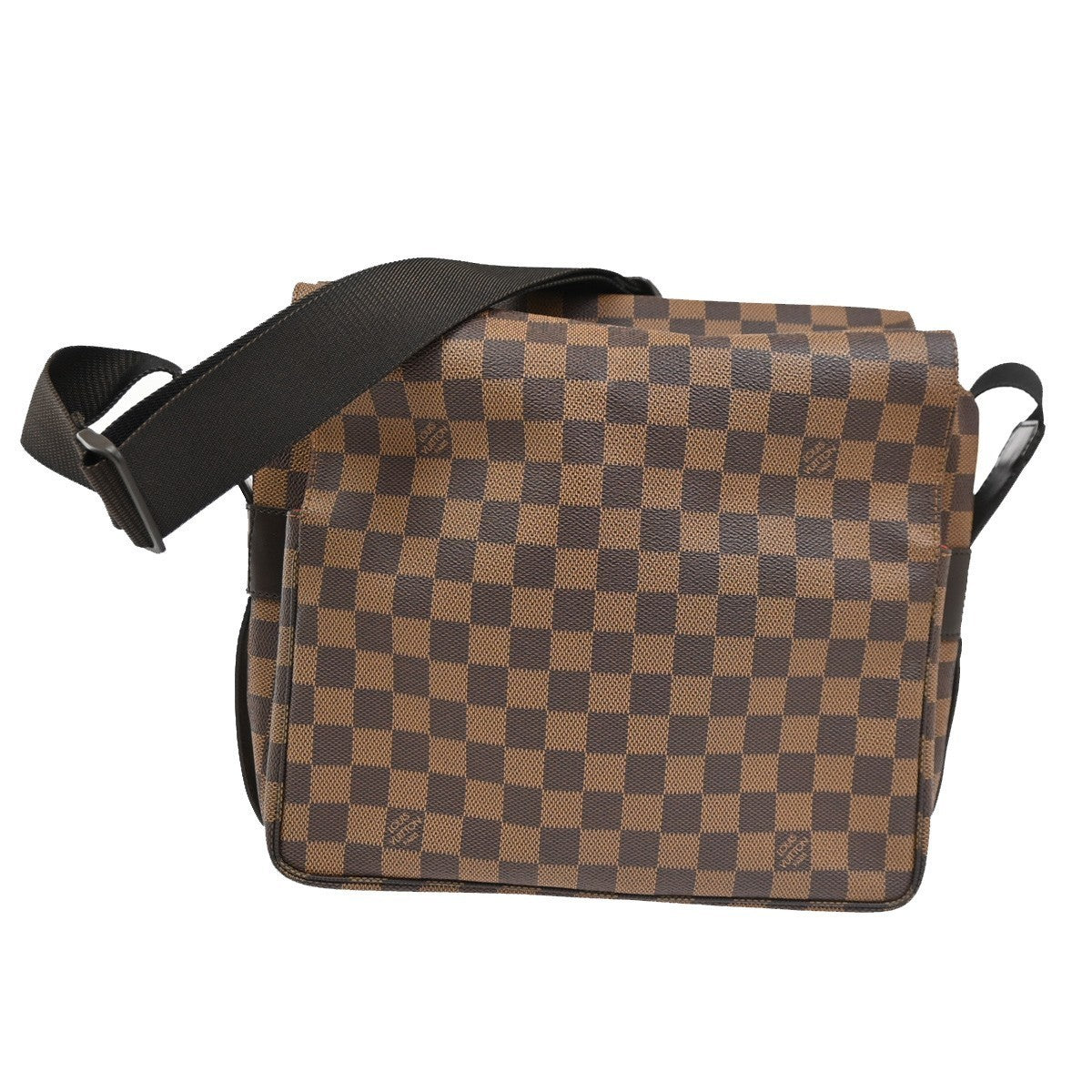 LOUIS VUITTON Naviglio Shoulder Bag Damier Ebene Leather Brown N45255 96TA697