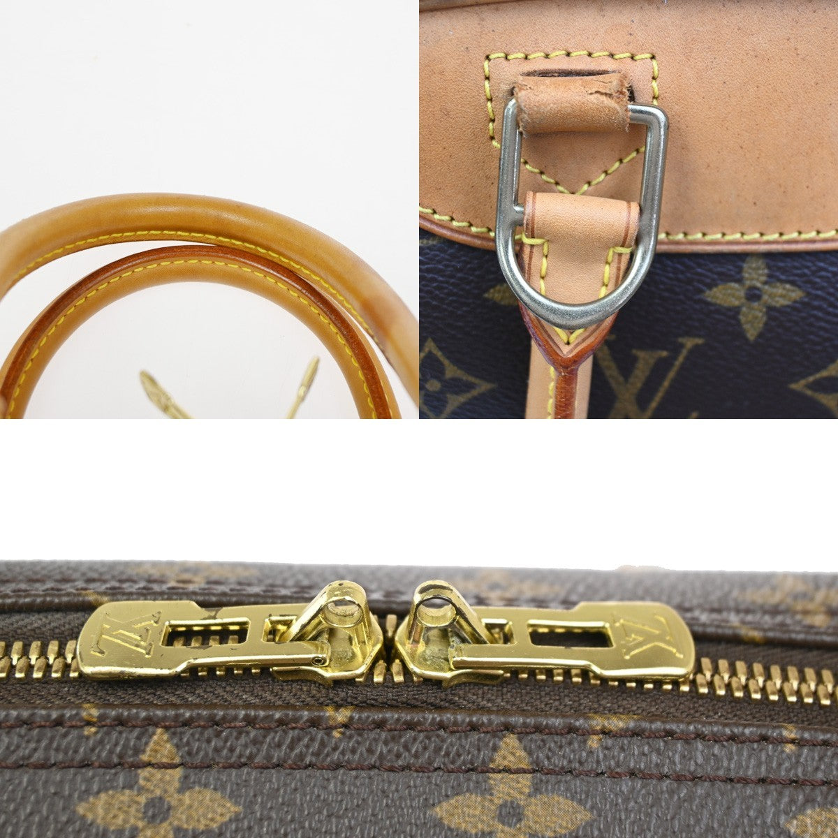 LOUIS VUITTON LV Logo Deauville Hand Bag Monogram Leather Brown M47270 34KC421