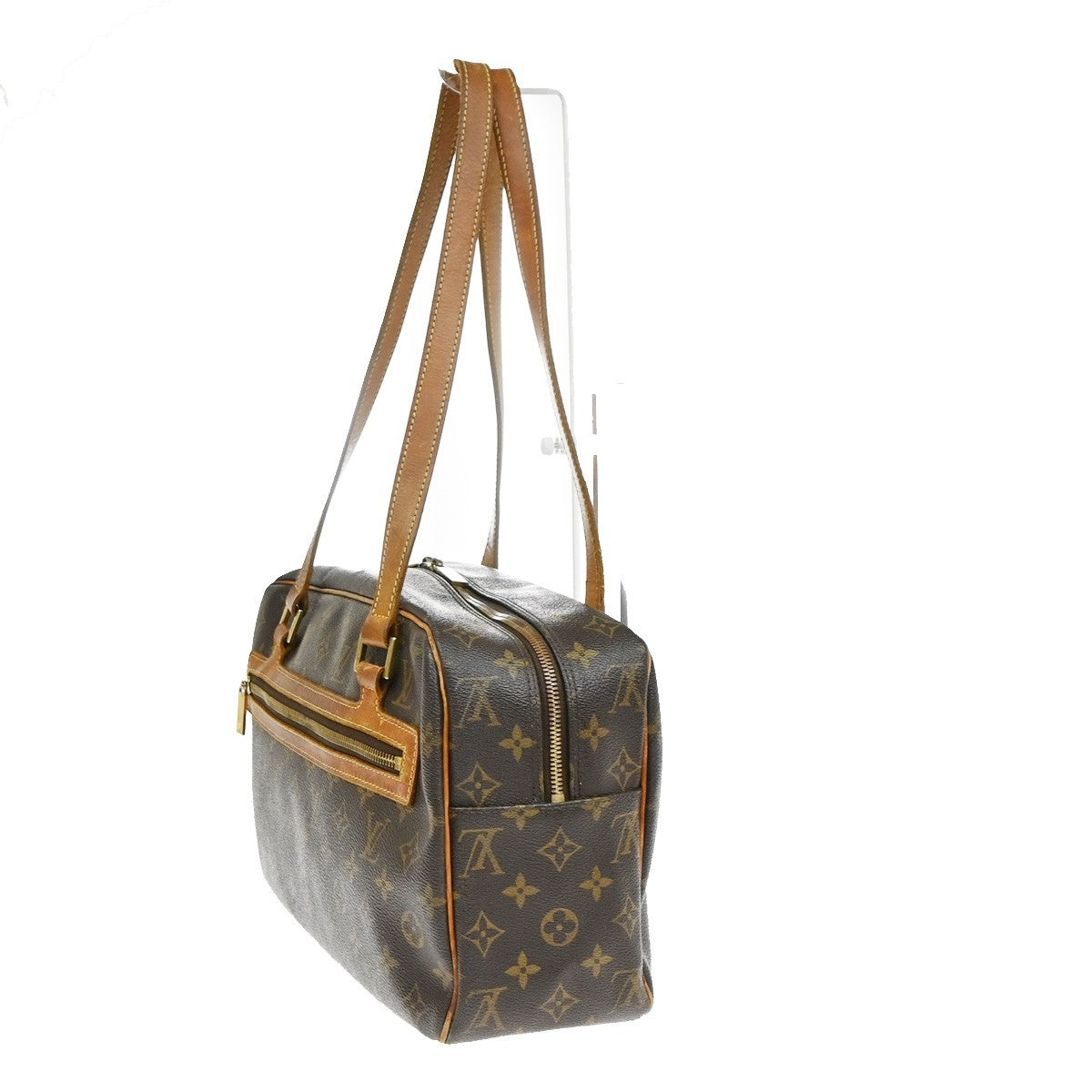 LOUIS VUITTON LV Logo Cite GM Shoulder Bag Monogram Leather Brown M51181 84TA653
