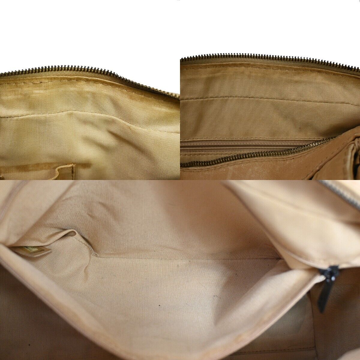 CHANEL CC Logo Wild Stitch Hand Tote Bag Leather Beige Black Italy 11SH052