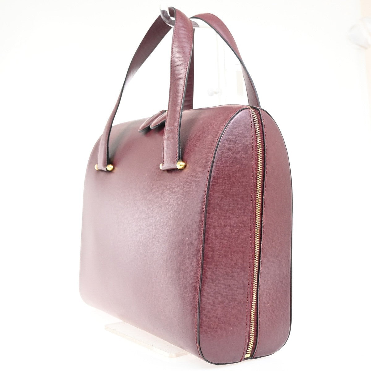 CARTIER Logo Must Line 2way Shoulder Hand Bag Leather Red GHW France 87MA391