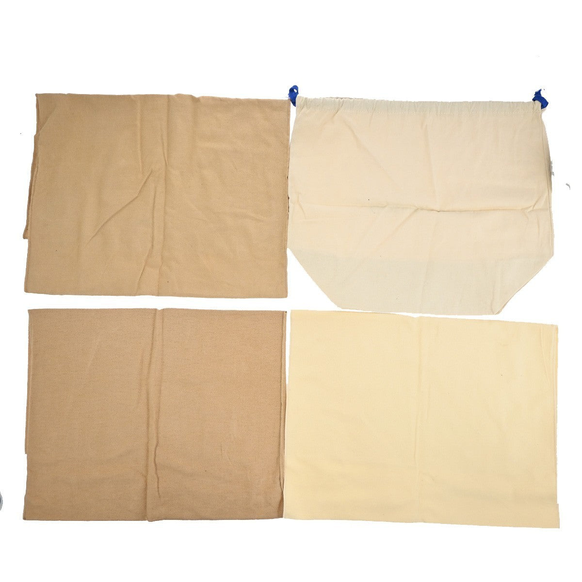 LOUIS VUITTON Logo 10 Set Dust Bag Drawstring Canvas Cotton Beige Brown 03KP134