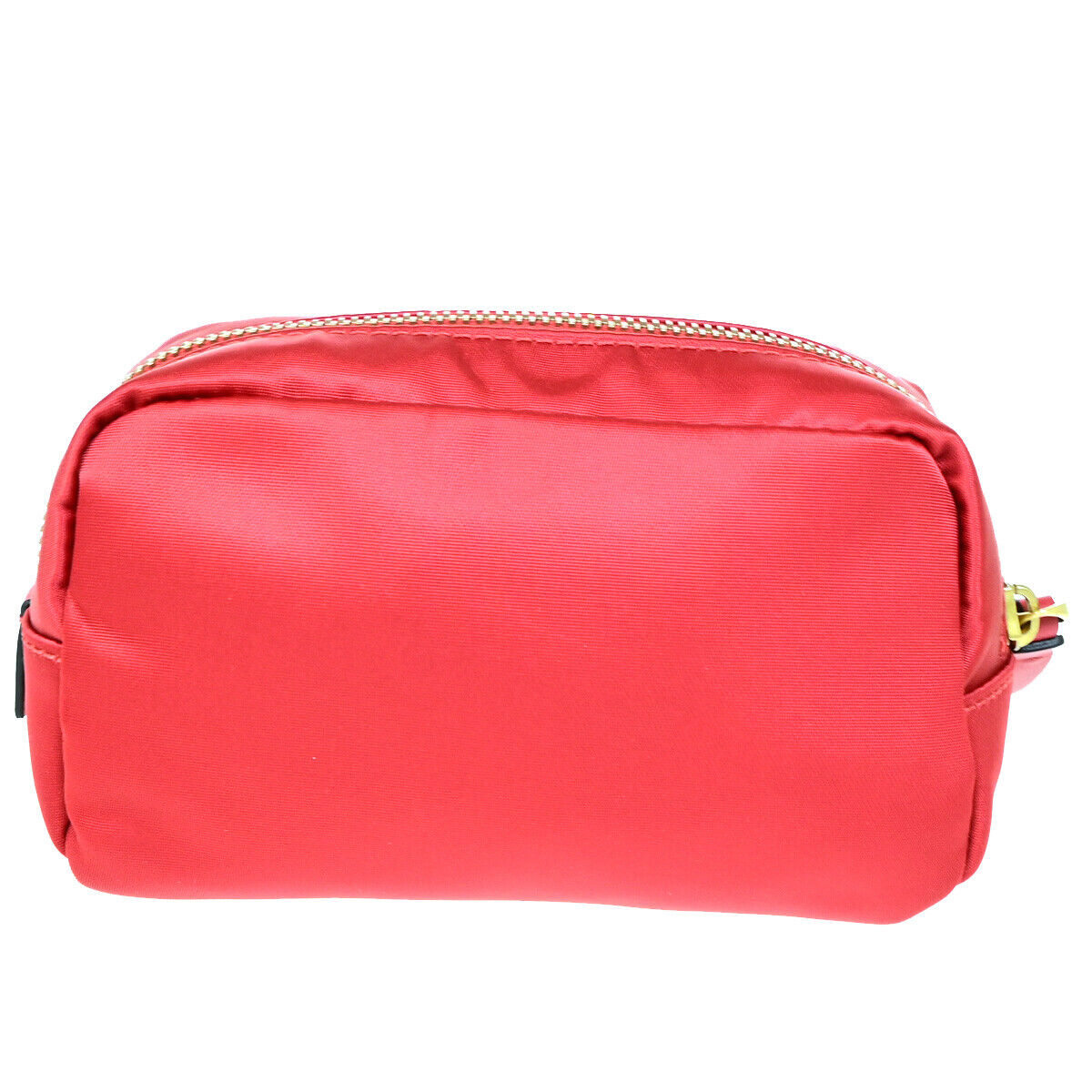 VALENTINO GARAVANI Logo Cosmetic Pouch Nylon Leather Red GHW Italy 09YF133