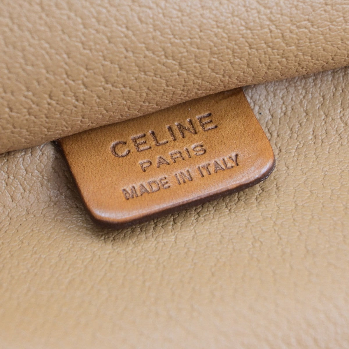CELINE Logo Macadam Pattern Vanity Hand Bag PVC Leather Brown GHW Italy 69MA716