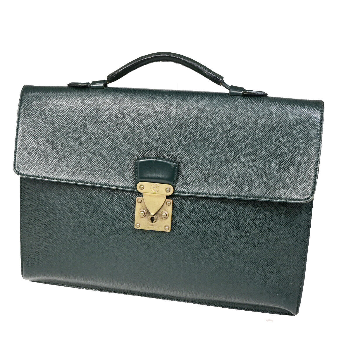 LOUIS VUITTON Serviette Kourad Briefcase Hand Bag Taiga Leather M30074 04YF148