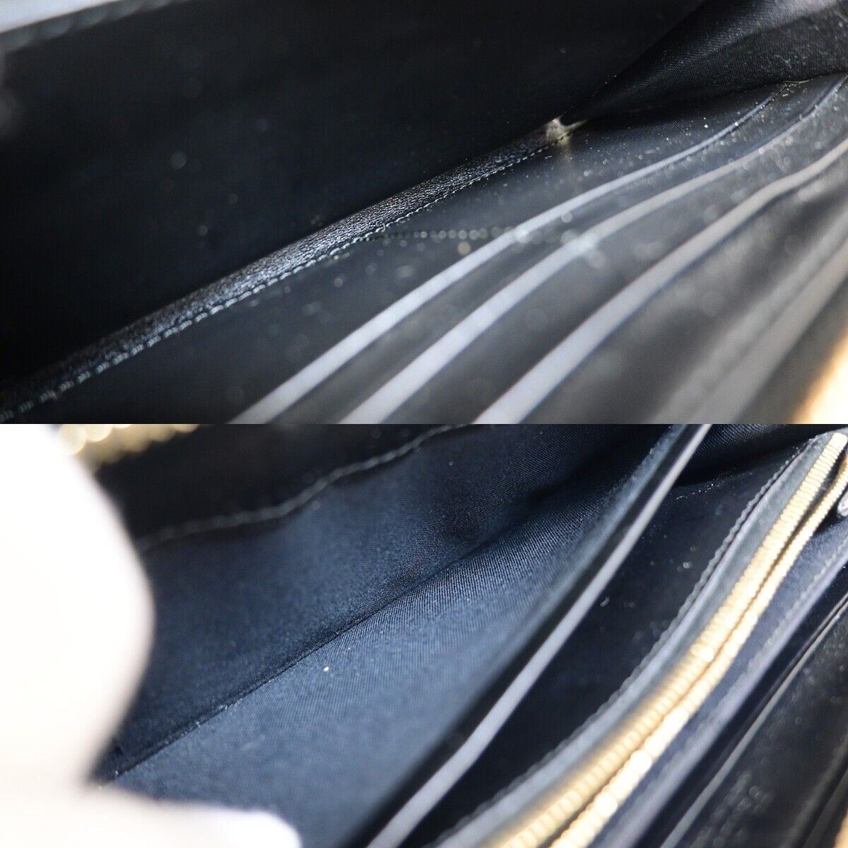 FENDI By The Way Logo Long Zip Around Wallet Purse Leather Black Italy 67EB039