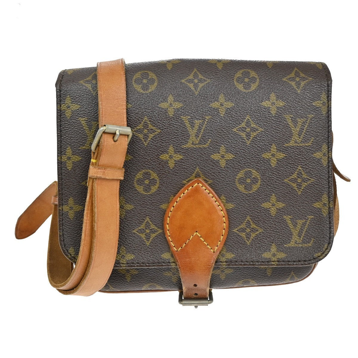 LOUIS VUITTON Cartouchiere MM Shoulder Bag Monogram Leather Brown M51253 30TA406