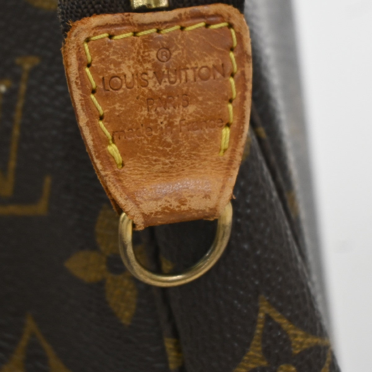 LOUIS VUITTON 2 Set Pochette Accessoires Hand Bag Monogram Leather Brown 62CA917