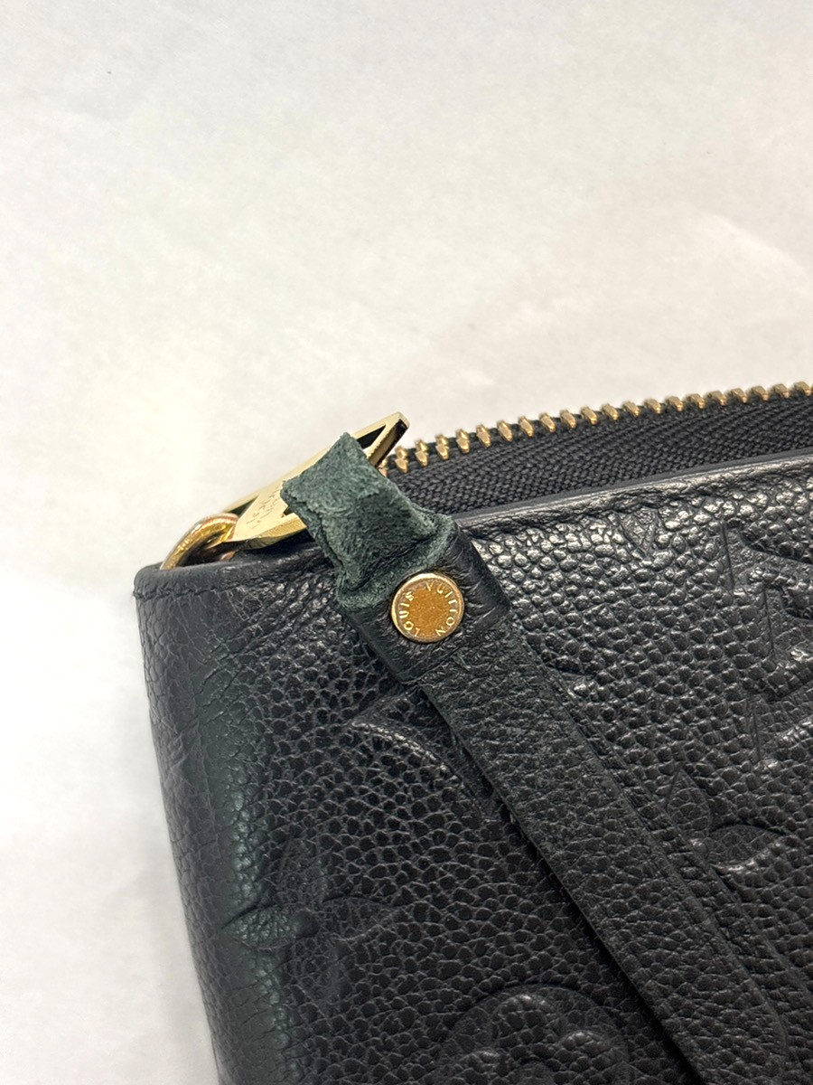 LOUIS VUITTON Zippy Long Wallet Monogram Empreinte Leather Black M61864 80KD173